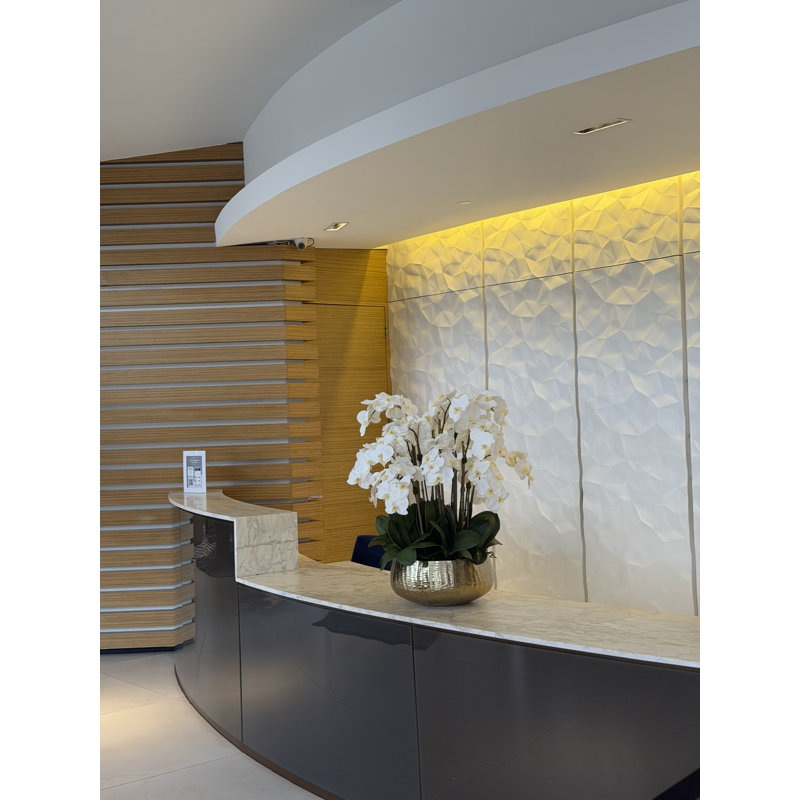 Pot à tiges d'orchidée Roberi, Blanc, H 38 po x l 22 po x P 22 po