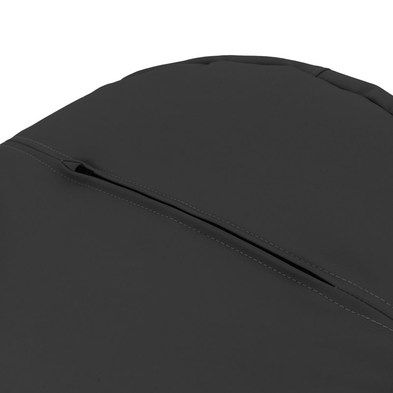 SoftScape Two-Textured Trendy Bean Bag, 2-Piece - Sterl inchg, Black Faux Leather