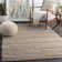 Tapis taupe en laine tissé à plat à la main Zekia