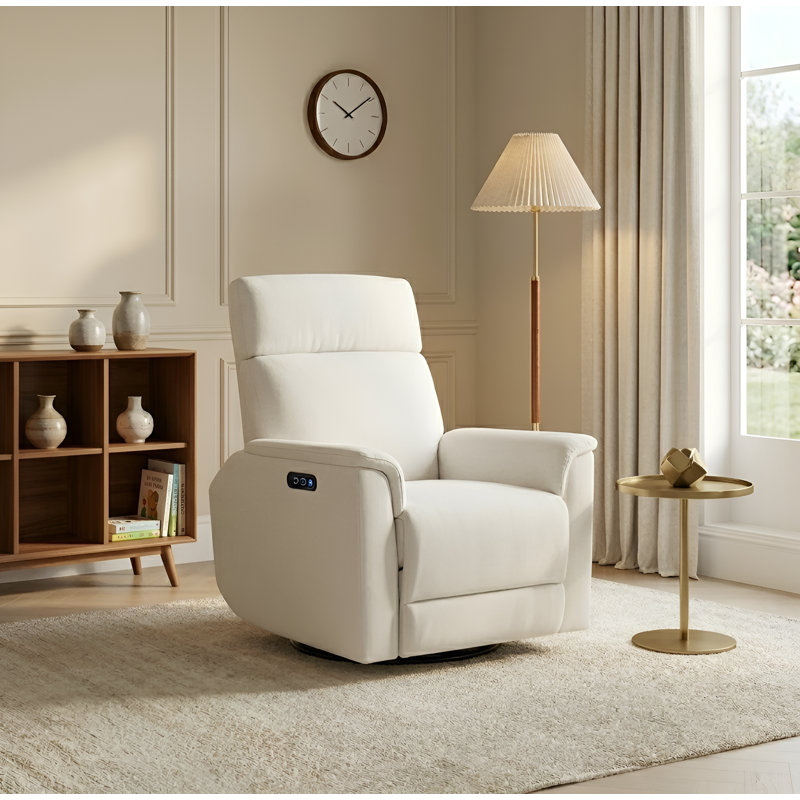 Axton Dual Motor Swivel Glider Power Recliner With Power Headrest and USB & Type-C Ports