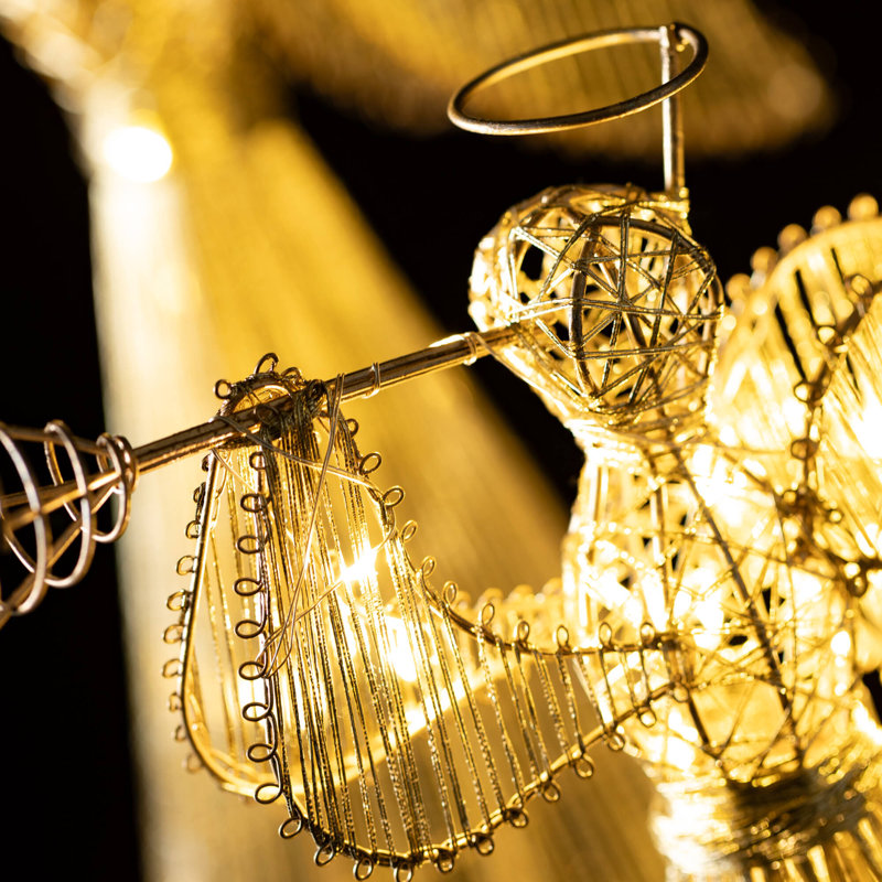 Ensemble de 2 anges illuminés 16,5 "et 12,5"