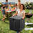 Qeetex 28 Gallon Weatherproof Resin Outdoor Storage Deck Box with Lockable Lid & Handles - Waterproof Patio Bin for Cushions, Garden Tools, Pool Accessories - Black, Imitation Rattan Design-126735224