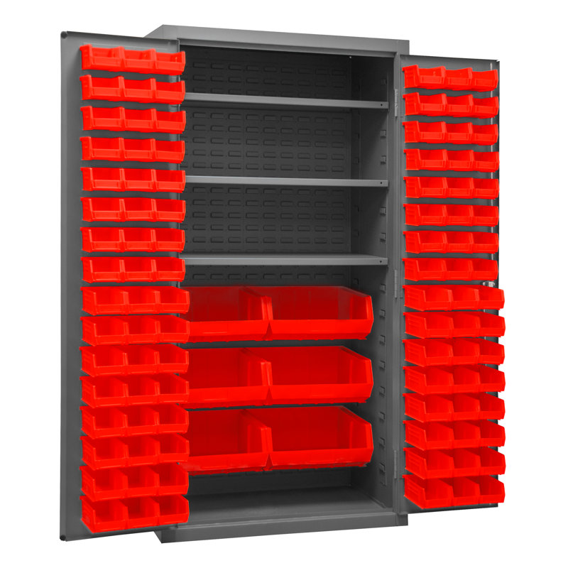 Armoire de rangement H 72 po x l 36,13 po x p 24,25 po Lacerta, Rouge