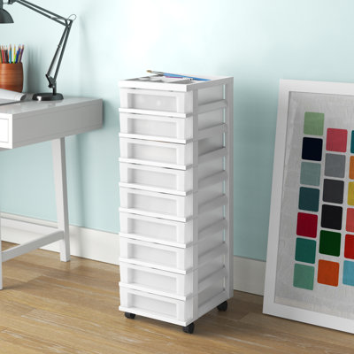 Tiroir de rangement à 9 tiroirs avec roulettes verrouillables - Basics by Wayfair ™