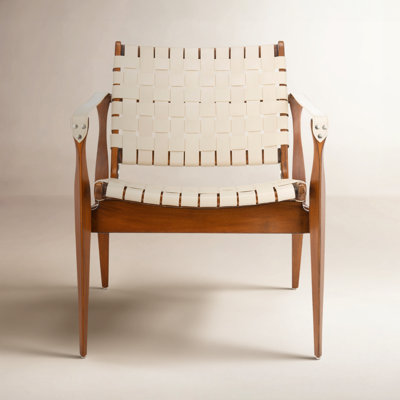 Kenan Mahogany Genuine Leather Armchair