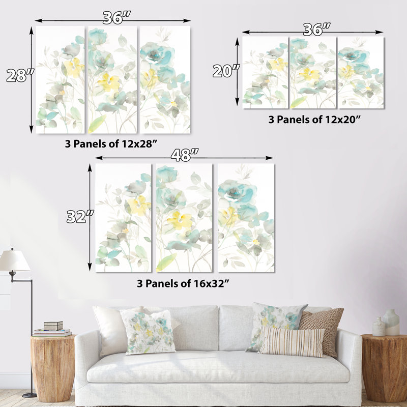 « aqua rose natural element natural element », reproduction d’image multi-pièces sur toile campagne premium