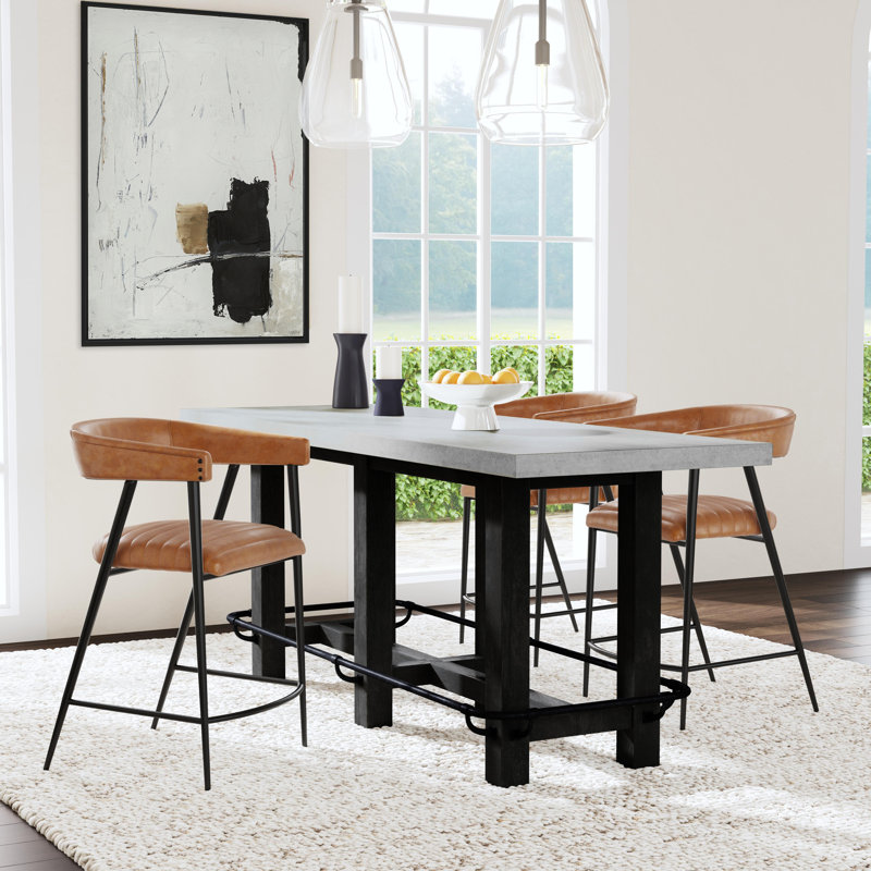 Gray and Black Wood Counter Height Dining Table