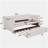Double size fabric sofa bed with ergonomic design backrest and drawers, beige-709711315