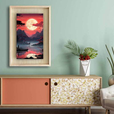 Élégante peinture décorative encadrée, 16,9 po x 24,8 po | Cadre 100% bois massif (épaisseur: 1,2 po), fond 100% bois aggloméré érable (épaisseur: 0,1 po), impression UV | Décoration murale parfaite pour la maison et le bureau