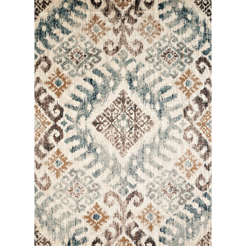 Tapis beige à motif géométrique Farwa, Rectangle 1 pi 10 po x 3 pi