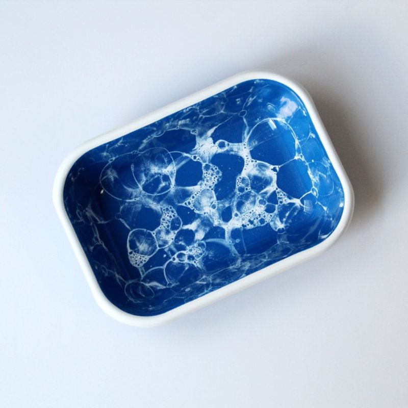 Elifle Enamelware Platter, Blue