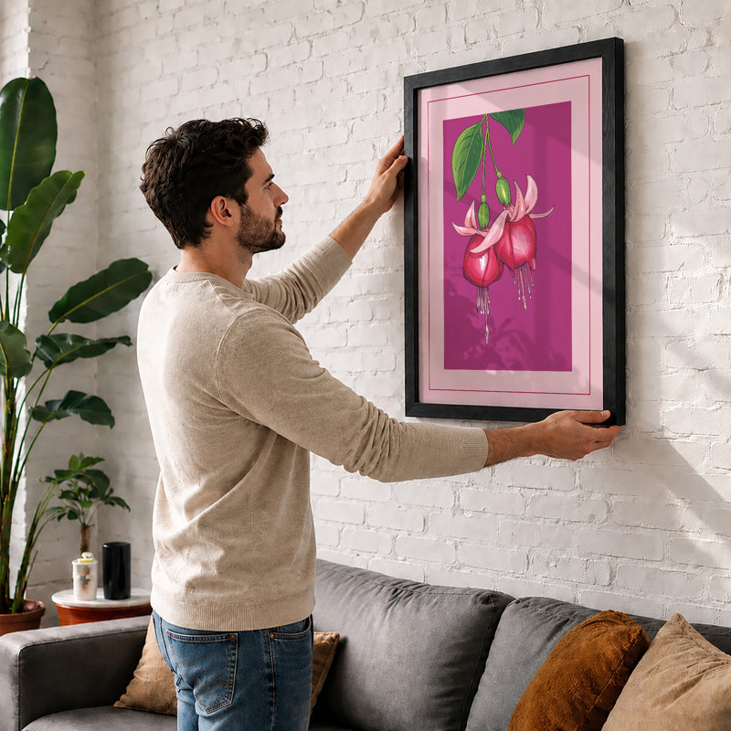 Fuchsia Bloom Botanical - Print, Unframed, A1 - 84.1 x 59.4 cm