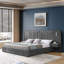 Lit plateforme tapissier avec tête de lit et table de chevet assortie-2112578652-2112578655