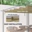 4 X 3m Tan Retractable Pergola Replacement Canopy, Polyester Retractable Roof Shade Cover Only For Outsunny 84c-055bk