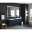 Miroir de salle de bain 72 po x 48 po Brouillard, 3 options de couleur, gradation continue. Fixé au mur avec cadre en aluminium brossé doré et miroir de coiffeuse personnalisable à luminosité et lumières avant et arrière. Fixé,