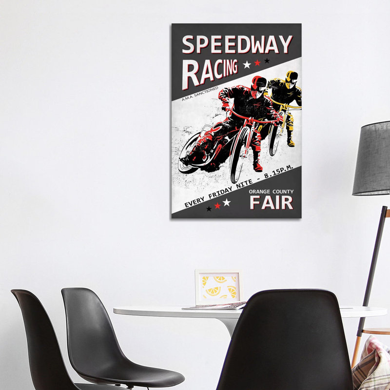 Speedway Racing OC Fair by Mark Rogan - Print on Canvas, 101.6cm H x 66.04cm W x 3.81cm D, Wrapped Canvas