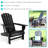 HDPE Weather-Resistant Adirondack Chair with Drink Holder - Black-1041054349