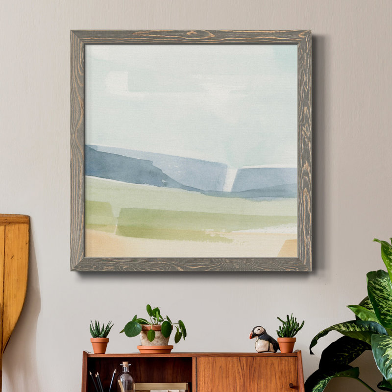 Toile encadrée Pastel Slopes II-Premium - prête à être accrochée, H 27,5 po x l 27,5 po x P 1,5 po, gris