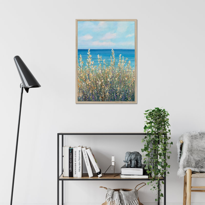 Flowers At The Coast I by Timothy O' Toole - Painting, 50cm H x 34cm W, Natural Wood Framed Paper Print
