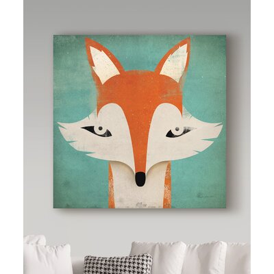 Fox on Teal' Canvas Art -  Harriet Bee, CC395871F6114538B2CB63A8D5F83184