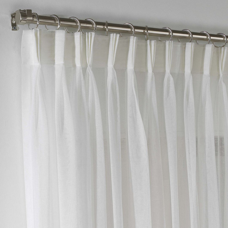Sheer Single Curtain Panel, 130" W x 265" L, Cream