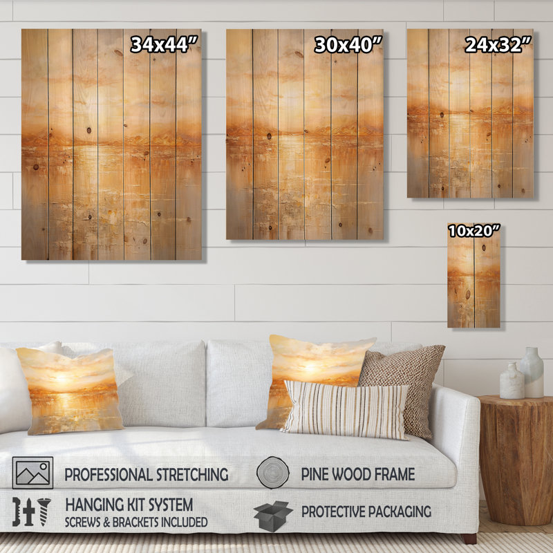 Bouton - Panneaux de décoration murale en bois Paysages, H 32 po x l 24 po