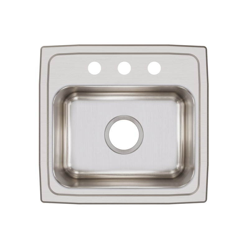 Évier de cuisine à montage sur plan Lustertone L 17 po x l 16 po, 3 trous