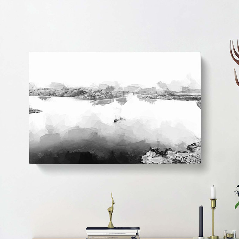 Boat on the Lake in Abstract - Wrapped Canvas, 40cm H x 60cm W x 3cm D