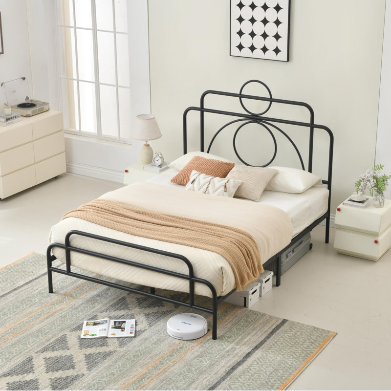 Metal Bed, Black, Full