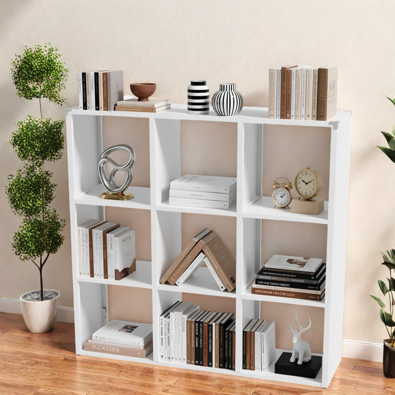 Organisateur de maison moderne en métal blanc avec 9 boîtes robustes avec rangement