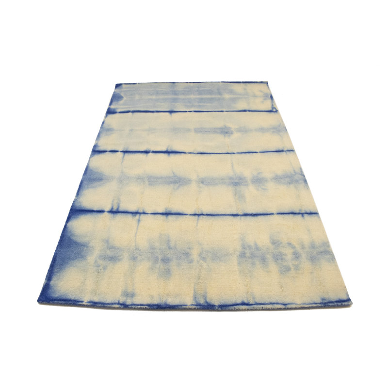 Tapis oriental crème / bleu moderne 5 x 8