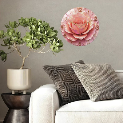 Horloge murale rose 12 po