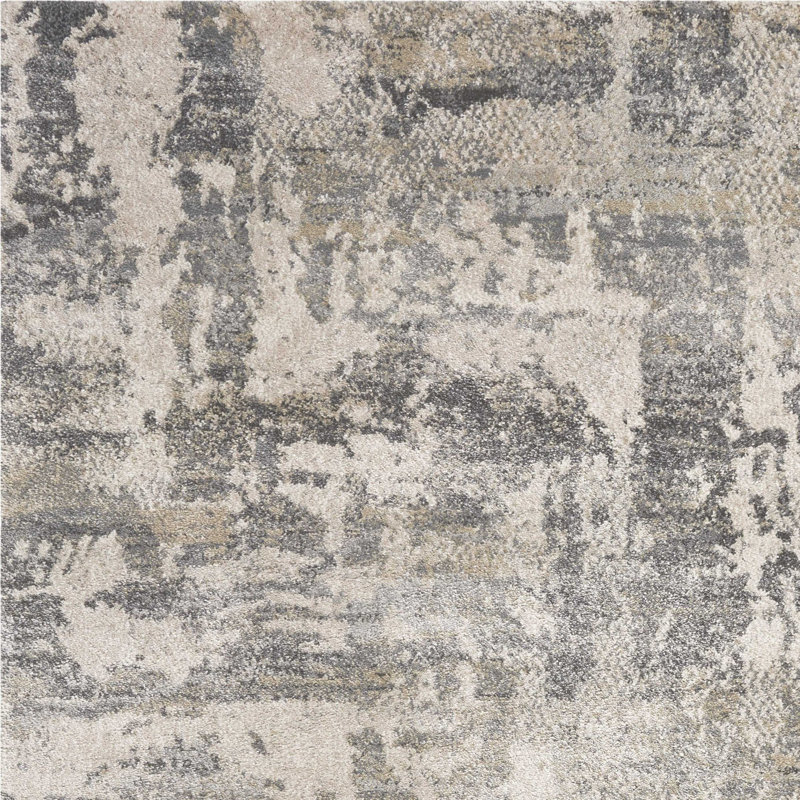 3' X 5' Natural Abstract Area Rug, Rectangle 5'3" x 7'7"