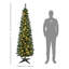 7ft Pre-Lit Slim Noble Fir Artificial Christmas Tree, 499 Tips with 200 Warm White LED Lights, Green