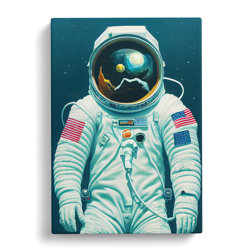 Outstanding Astronaut - Wrapped Canvas Print, 50cm H x 35cm W x 3cm D