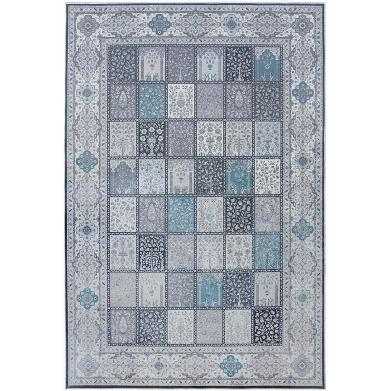 Tapis zone gris clair Darwin, Rectangle 5 pi 3 po x 7 pi