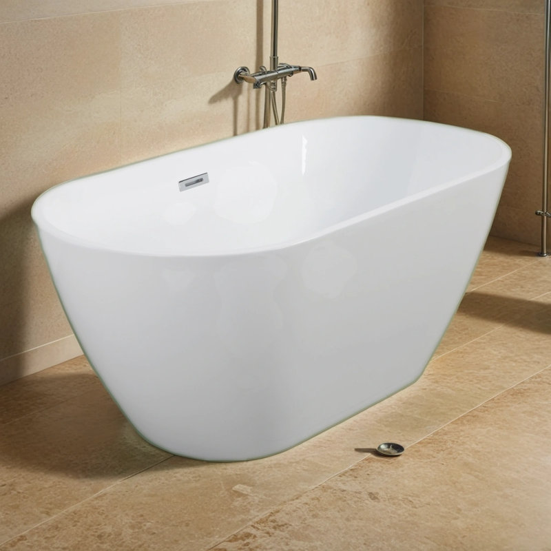 63.1'' x 28.81'' Freestanding Soaking Acrylic Bathtub