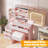 Vanity Desk with Mirror and LED Lights, Makeup Vanity Desk with Sliding Lighted Mirror, Dressing Table Set with Stool & 4 Drawers, Storage Shelves-1218071567