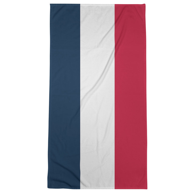 Bath Towel, Prussian Blue/White/Burgundy