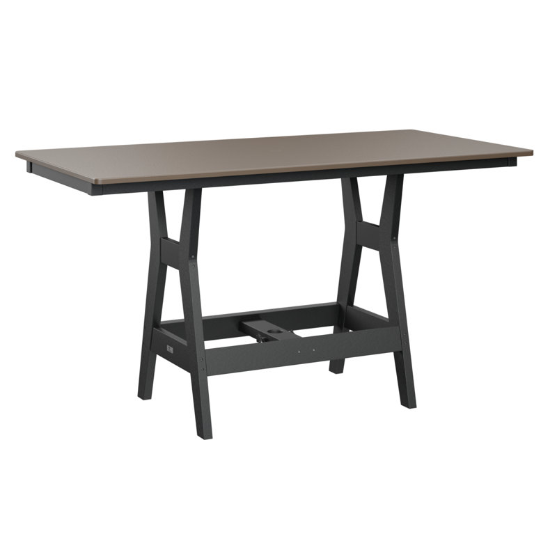 Table de salle à manger rectangulaire 66 po Berlin Gardens Harbor, Bronze martelé, Noir, H 30,37 po x l 66 po x P 33 po