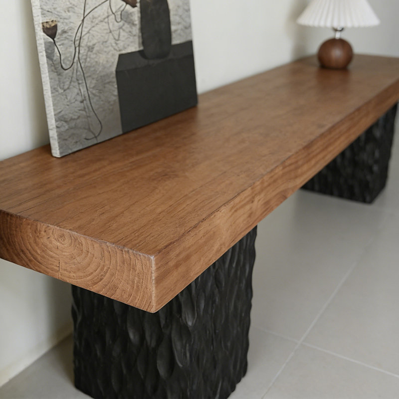 Console en pin massif, H 17,72 po x l 51,18 po x P 13,78 po