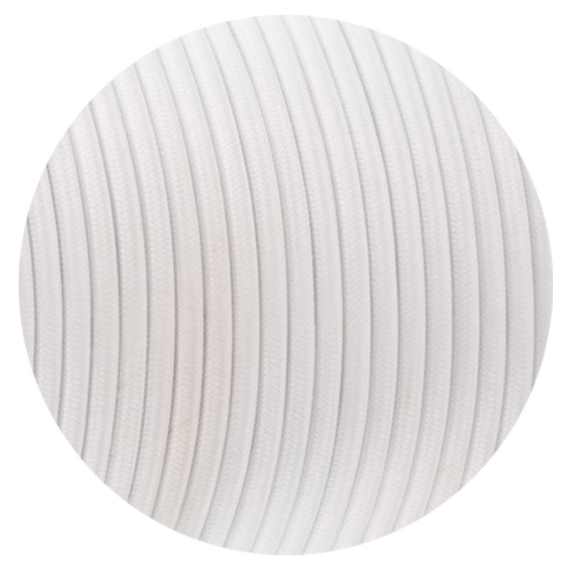 Alasia Cord - Fabric Cable 1m 2 Core Round Electrical Wire for Lamps, White