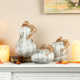 2 Piece Crackle Glass Pumpkin Set