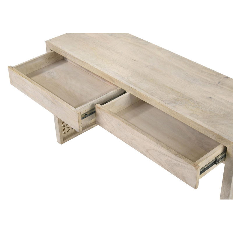 2-drawer Wood Entryway Console Table White Washed