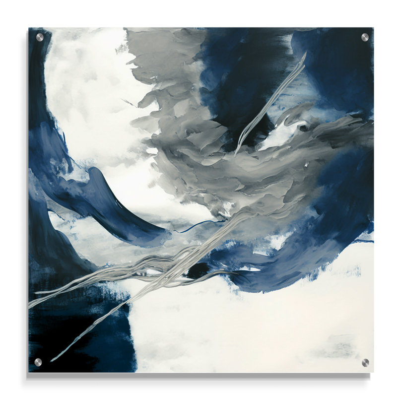 Clarixa - Abstrait encre liquide acrylique, art mural, H 36 po x l 36 po