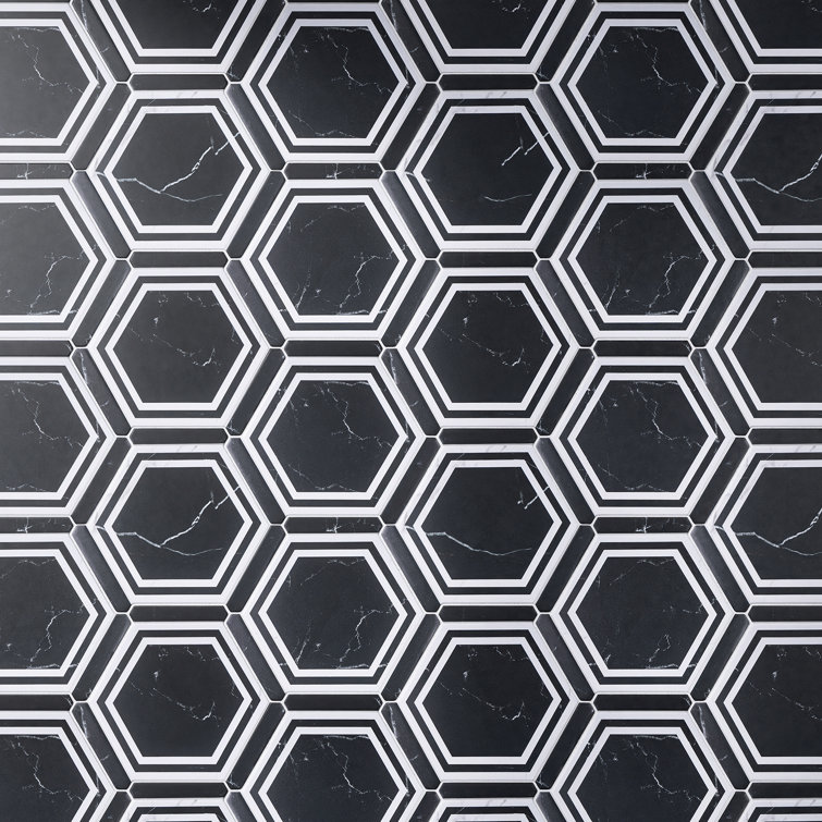 Avant Ontario Hexagon 9 x 10 Matte Porcelain Wall & Floor Tile Supreme Tile Color: Night Black