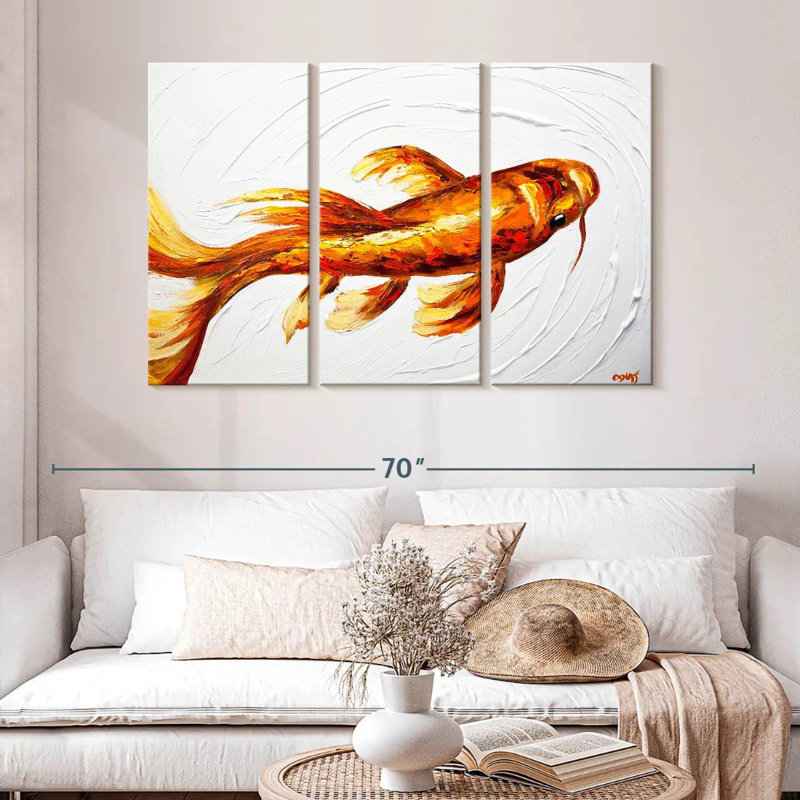Orange Koi Fish, 32" H x 50" W
