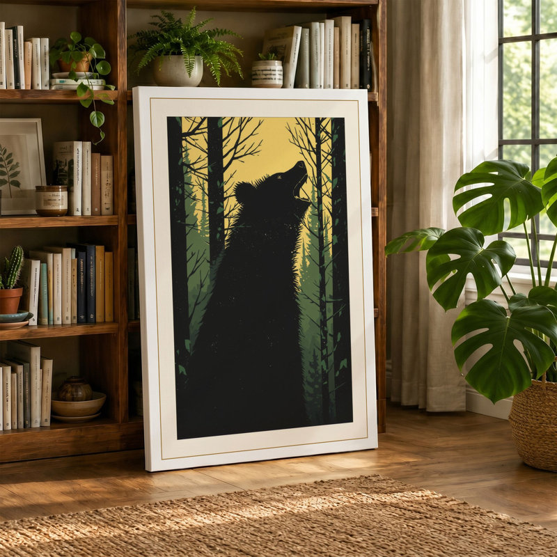 Wolf in Clearing Light Scandinavian - Wrapped Canvas, 18x12 - 45.7 x 30.5 cm, White Border