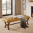 Herman 59.45 " W Tufted Full Grain Leather Upholstered Bench with Solid Ash Wood Frame-1438634333