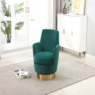 Fauteuil demi-tonneau pivotant, fauteuil d'appoint, fauteuil avec base en acier inoxydable